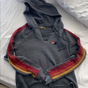 Aviator Nation CLASSIC PULLOVER CROP HOODIE